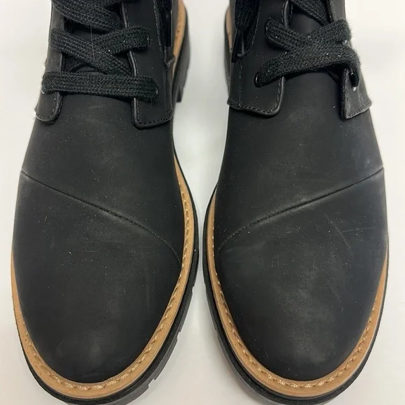 Tom's NEW Ionie Lace-Up Lug Sole Combat Boots Booties Zipper Black Size 12 - Picture 6 of 12
